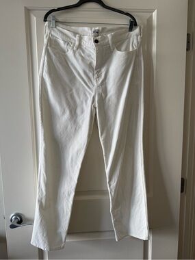 J Crew White Straight-Leg Corduroy